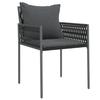 VidaXL Chaises de jardin avec coussins lot de 4 noir 54x61x83 cm rotin 3187089