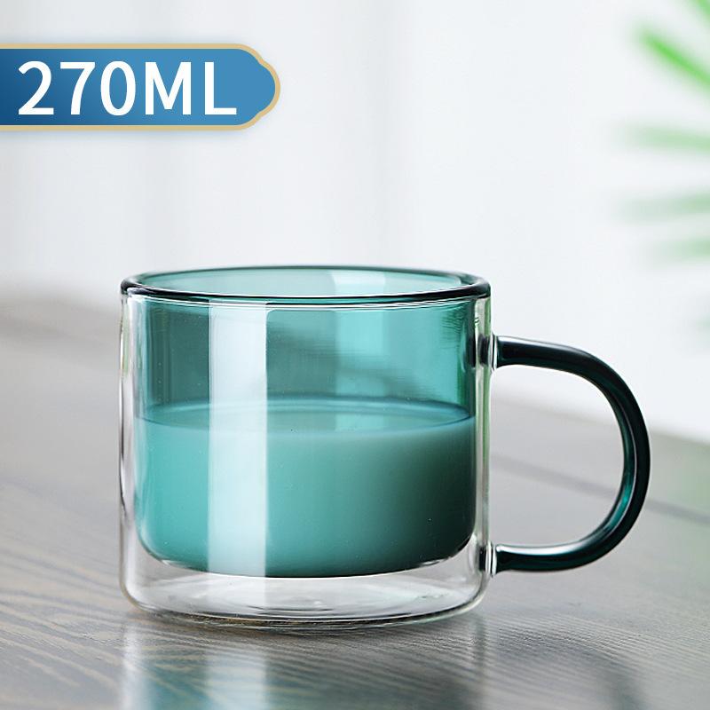 Double Wall Insulated Colorful Glass Cup Clear Espresso Coffee Mugs Handmade Beer Mug Tea Milk Whiskey Glass Cups Drinkware