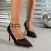 Fashion Pointed Head High-heeled Women's Shoes 2025 Autumn New Sexy Shallow Mouth Stiletto Heel Pumps White Black Work Single Shoes