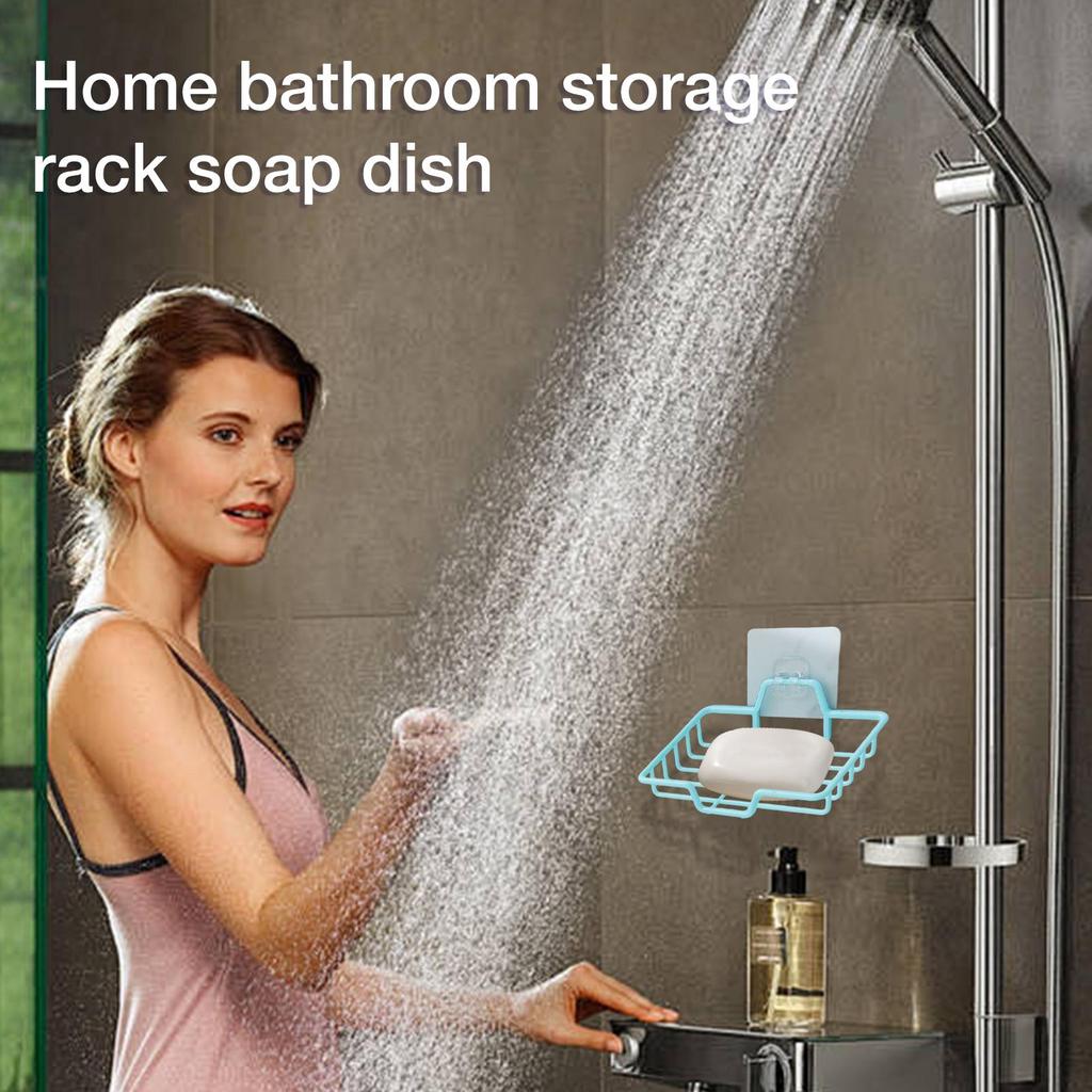 Wall Soap Holder Wall Mounted Bar Soap Holder for Shower Adhesive Drying Rack Storage Organizer for Sponge Bathroom Bathtub