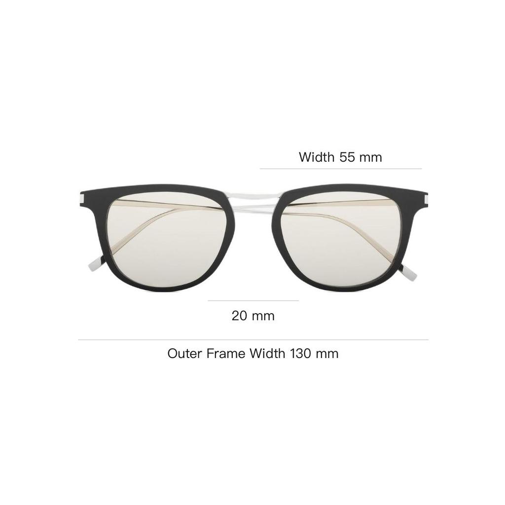 Saint Laurent Oval Sunglasses With Logo Unisex sunglasses Black 810623-Y9968-1007