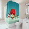 TU Christmas Shower Curtain Festive Holiday Bathroom Decor Santa Claus Reindeer Snowman Waterproof Fabric Shower Curtain Set
