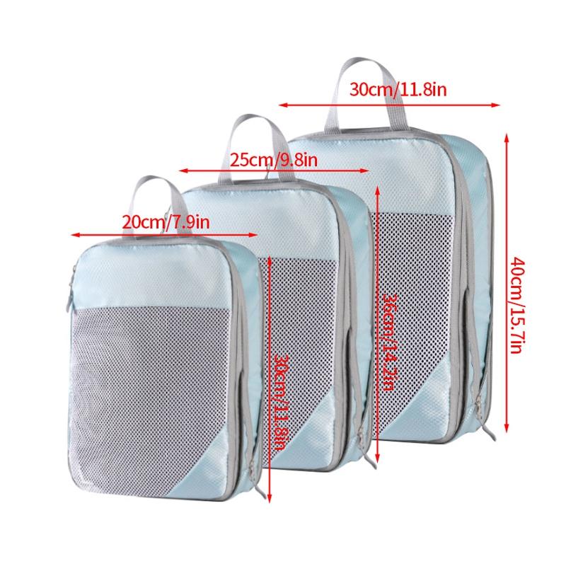 3pcs/set Compression Packing Cubes for Suitcases Travel Accessories Expandable Packing Organizers Lightweight Travel Organizer