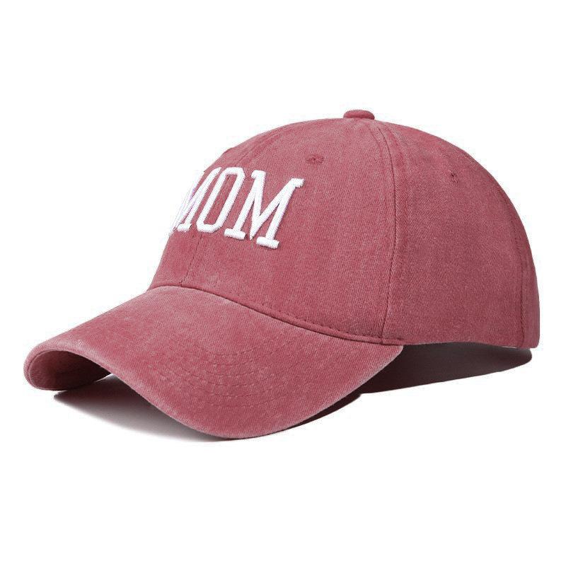 Unisex Washed Cotton Cap Dad Mom Embroidery Baseball Cap Outdoor Couple Chic Dad Hats
