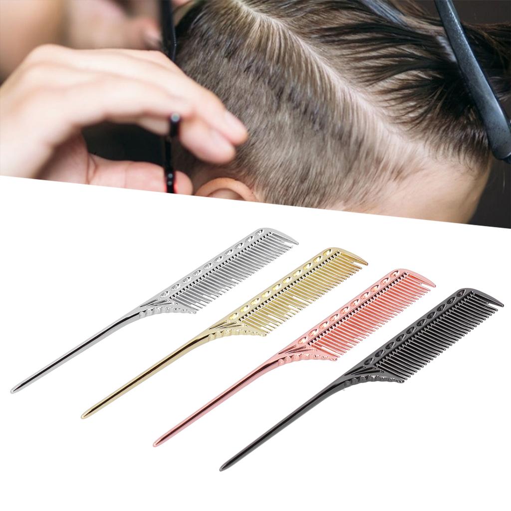 Professional FineTooth Tail Comb Portable Aluminum Hairdressing Salon Hair Care Styling Tools