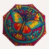 Colorful Butterfly Mandala Art Print, Vibrant Nature Design for Home Decor Umbrella, Cute Umbrella with Cute Design, Portable 3-Fold Compact Umbrella