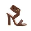Brown Women Ankle Strap Sandals High Block Heels Lady Shoes Open Toe Plus Size 32 48