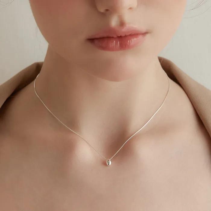 (Silver 925) Egg Ornament Necklace NZ2130