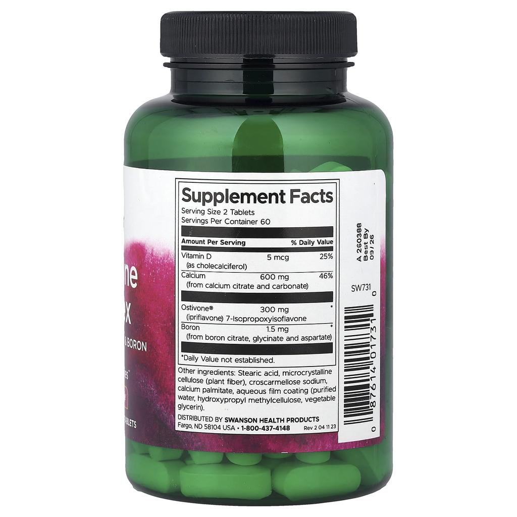 Swanson Ipriflavone Complex with Vitamin D, Calcium, and Boron, 120 Tablets