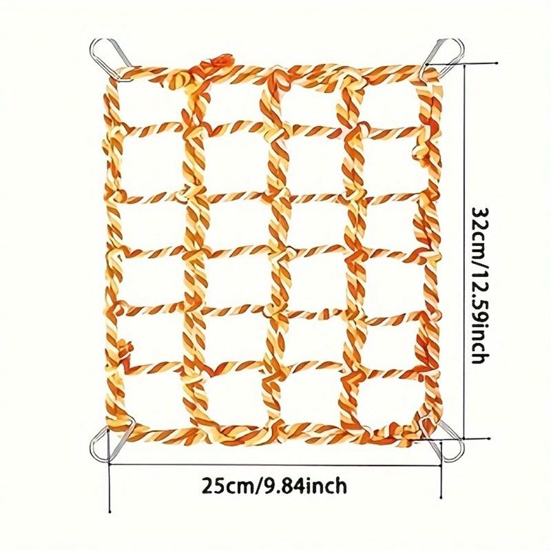 1Pcs Fun Hanging Play Sleep Gear Trending Pet Hammock Net Sturdy Braided Bed For Small Pets Parrots Guinea Pigs