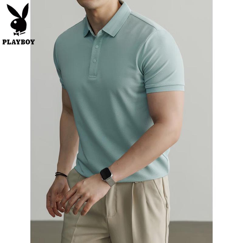 PLAYBOY Men s Old Money Style Cool-Feel Polo Shirt M 165