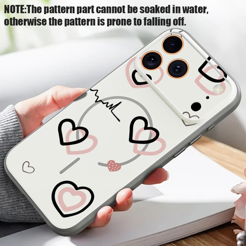 Cute Candy Love Heart Case For iPhone 17 18 Pro Max Magnetic For Magsafe Skin Feel Hybrid Phone Cover For iPhone 16 15 14 13 Pro Max