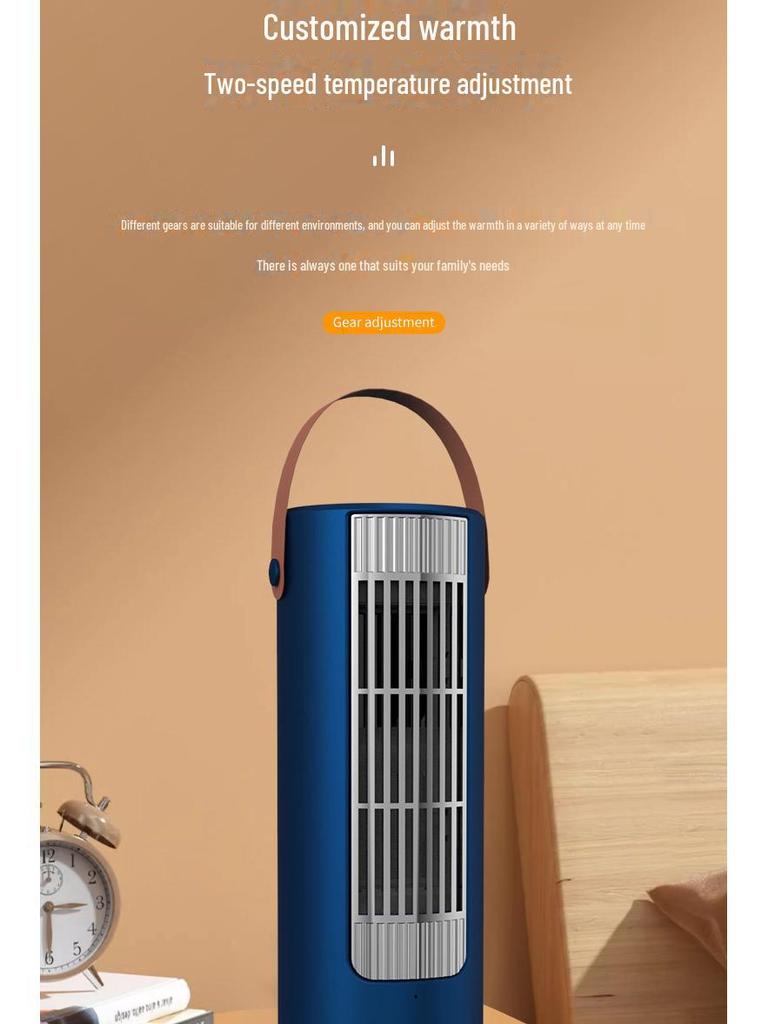 Energy-Efficient Mini Desktop Heater - Fast Heating, Anti-Dump, Ideal for Home & Office Use.