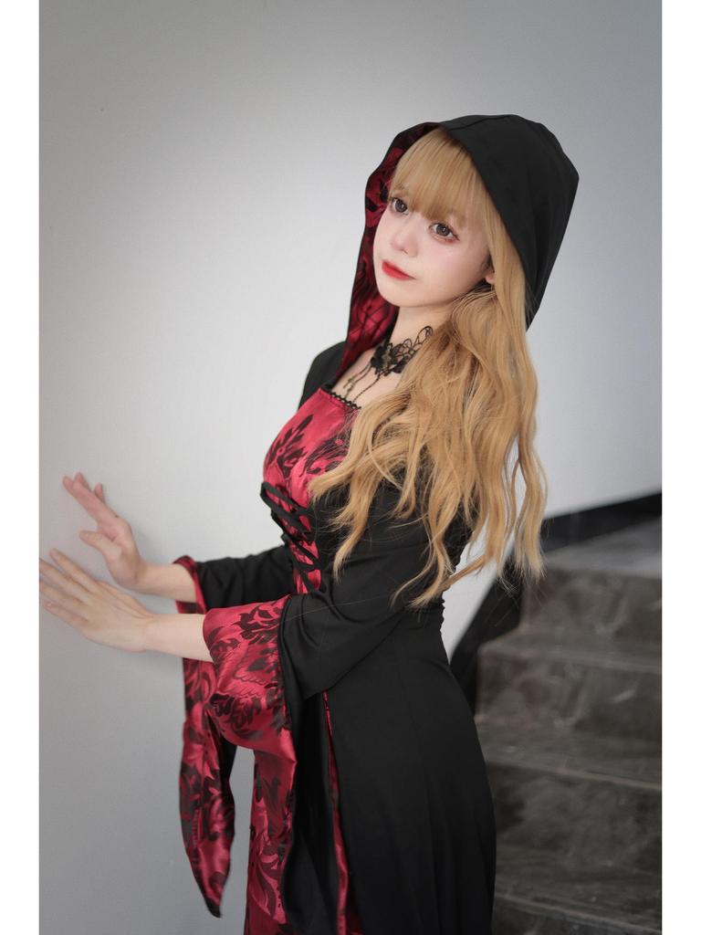 Halloween Vampir Umhang Cosplay Kostüm Zauberer Robe