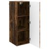 Wall Mounted Cabinet Smoked Oak Finish 33 X 34.5 X 90 Cm Particleboard