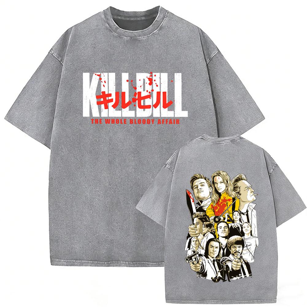 Washed Vintage Movie Kill Bill Hattori Hanzo Funny Tshirt Quentin Tarantino Film Pulp Fiction T Shirt Men Casual Retro Tshirts
