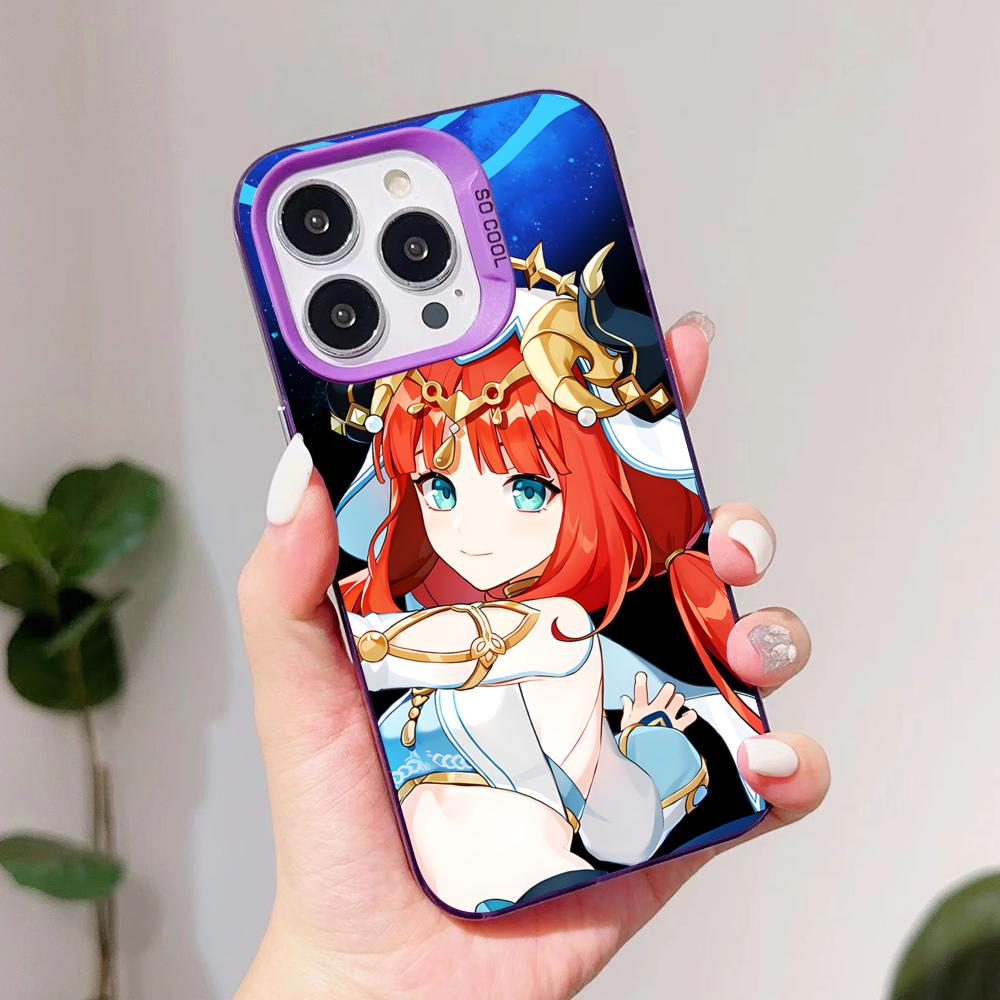 Spiel GI Nilou Lila Transluzente Handyhülle für iPhone 17 16 15 14 13 12 11 X XR XS 8 7 Air Pro Max Plus Bunte Hülle