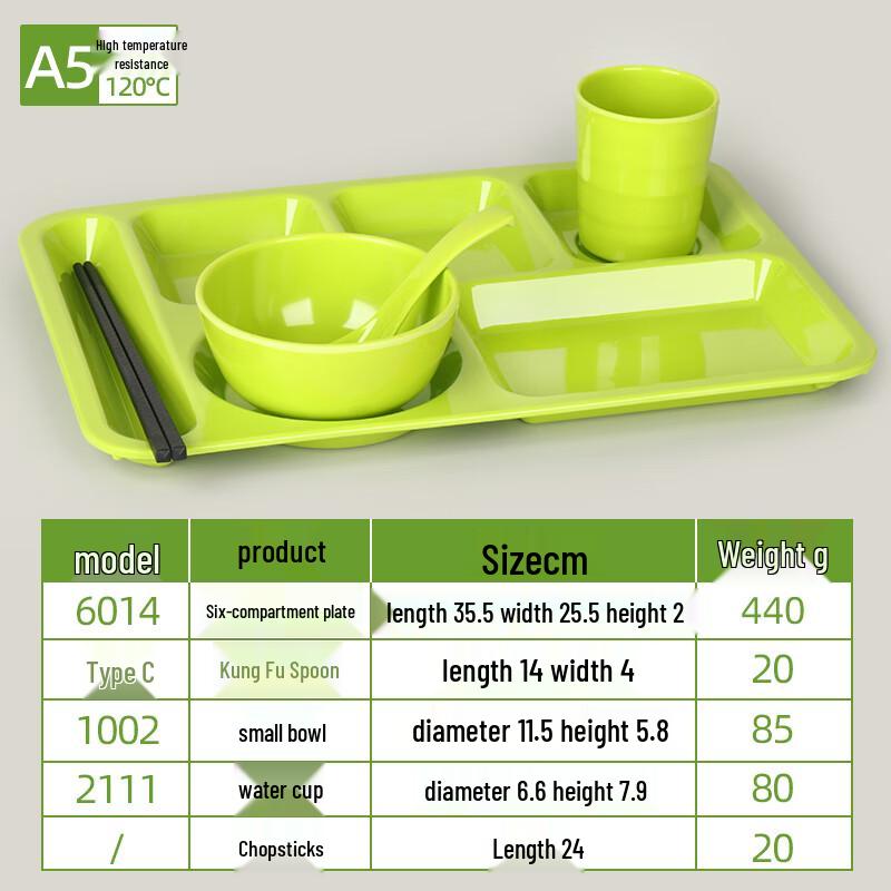 Rectangular Four-Compartment Melamine Lunch Tray