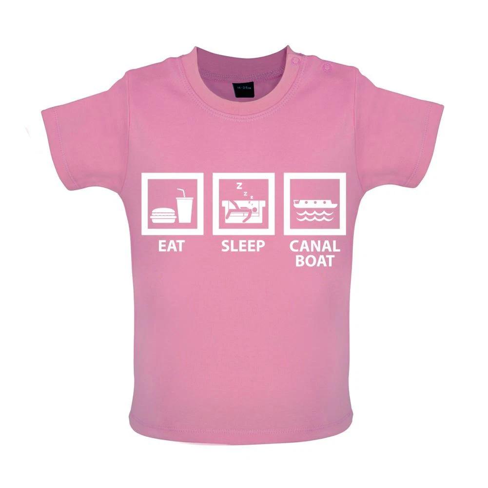 Eat Sleep Canal - Baby Kids Boys Girls Unisex T-Shirt / Babygrow - Narrowboat Narrow Boat Hobby Boats 140