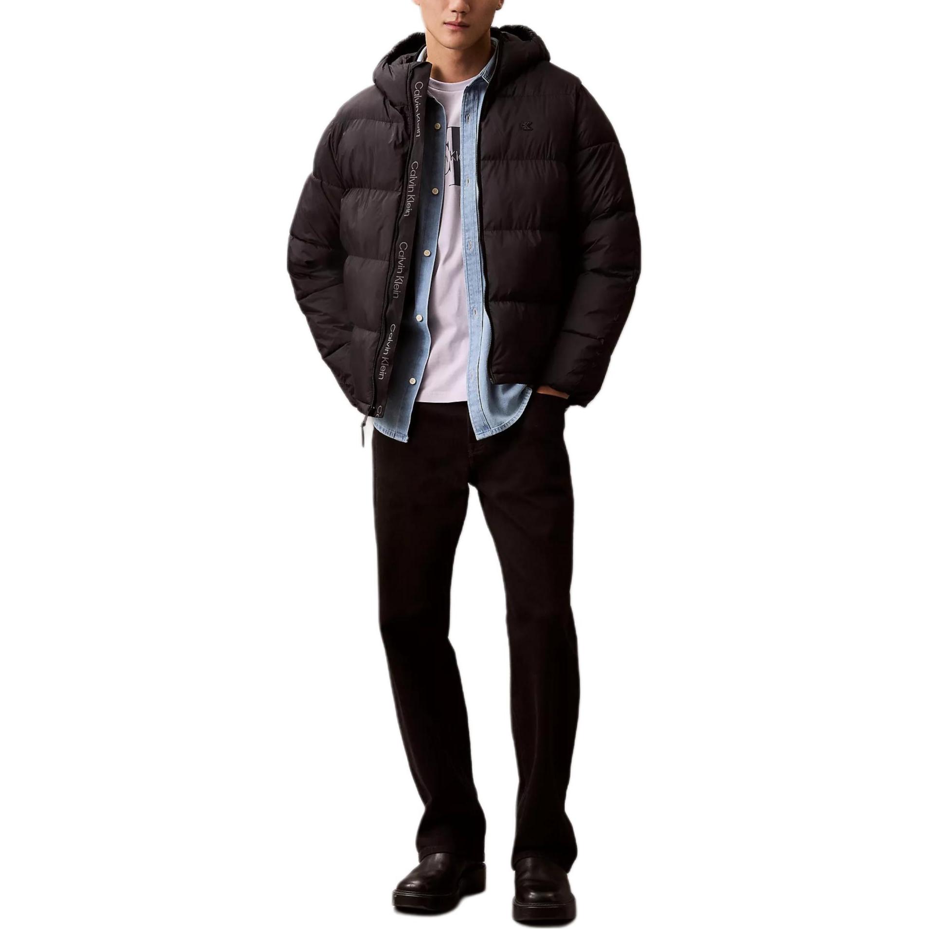 

Calvin Klein Comfortable Casual Minimalist Long Sleeve Cotton Jacket Men Jacket Black 40EM193-001 M