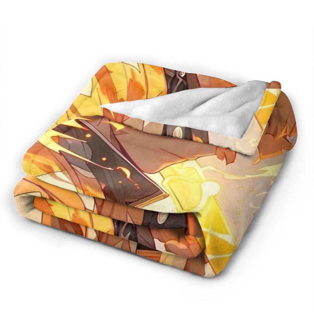 Kimetsu No Yaiba Zenitsu Anime Blanket  Flannel Vintage Warm Throw Blankets for Chair Covering Sofa Decoration