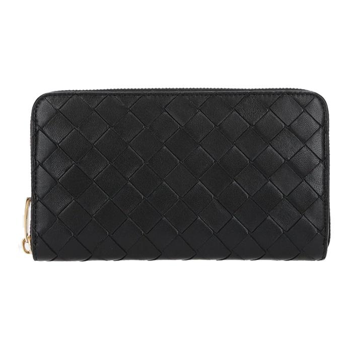 Bottega Veneta Woven Leather Clutch Wallet Women Wallet Black 608053-VCPP2-8425
