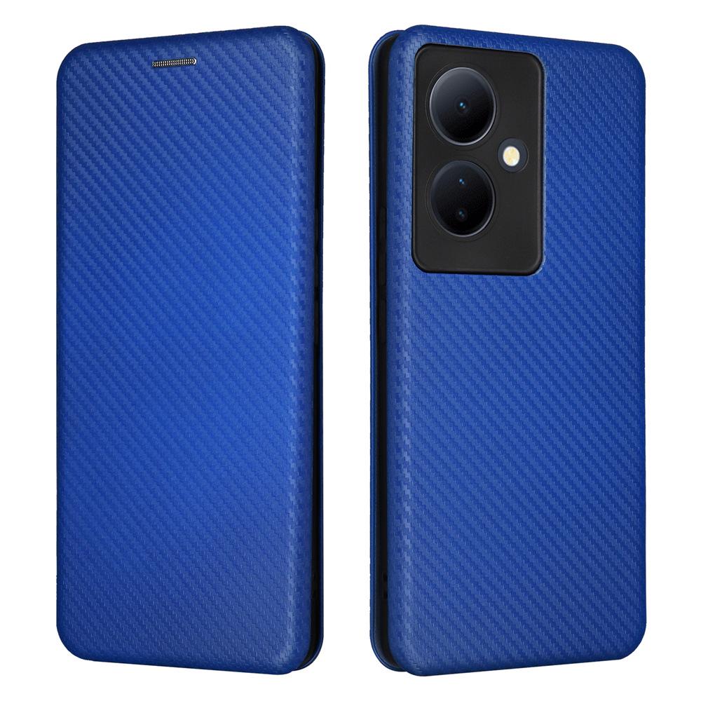 VIVO V29 Lite Multi-card Carbon Fiber Phone Case: Neutral Flip Protective Cover
