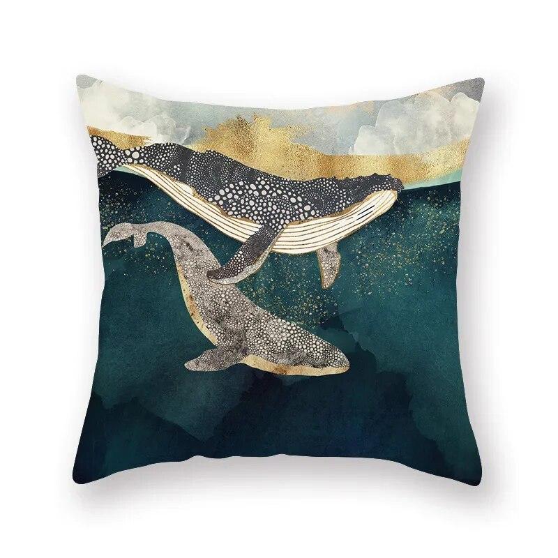 45x45cm Abstract Art Geometric Mountain Sunset Octopus Creative Pillow Cover Sofa Office Seat Cushion  Home Decoration