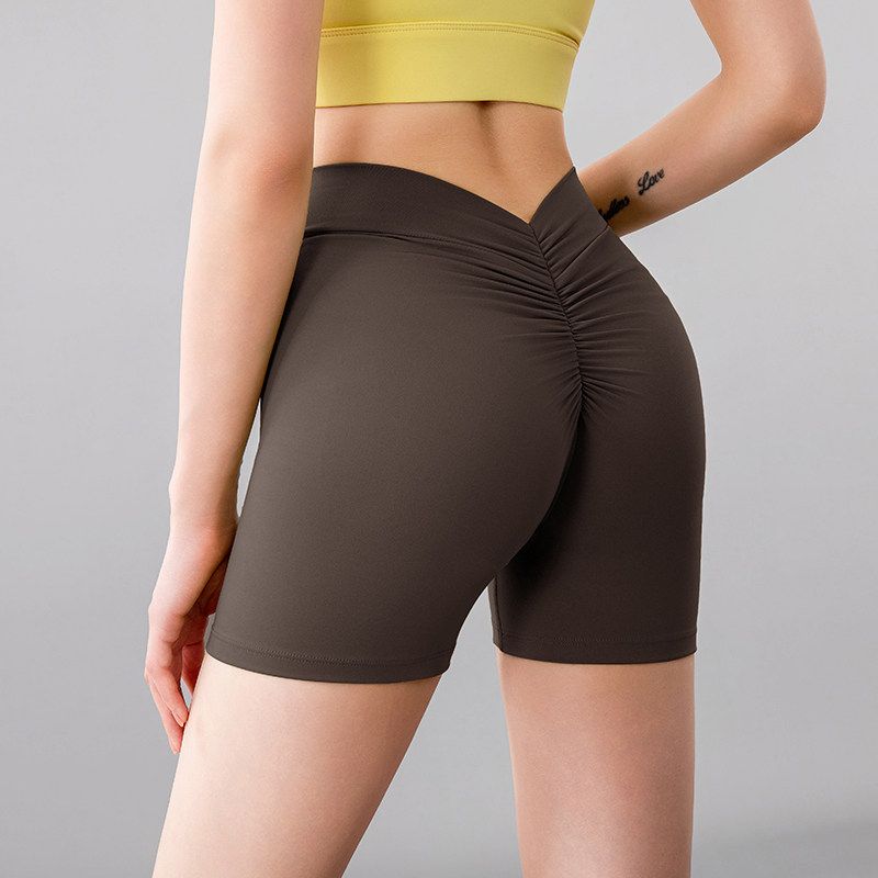 Dopamine-Style Yoga Pants, European and American V-Waist Peach Butt-Enhancing High-Elastic Fitness Shorts, Running and Weightlifting Sports Shorts