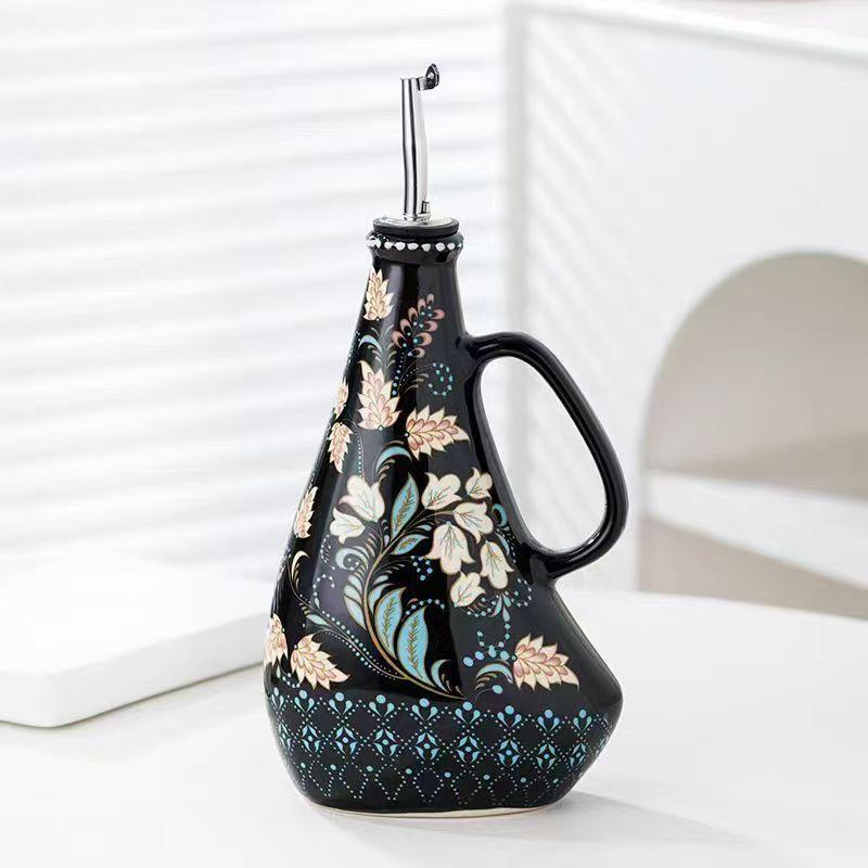 

Ceramic Environmental Protection Olive Oil Bottle Oil Vinegar Bottle Kitchen Seasoning Drainage Bottle Kitchen Utensils