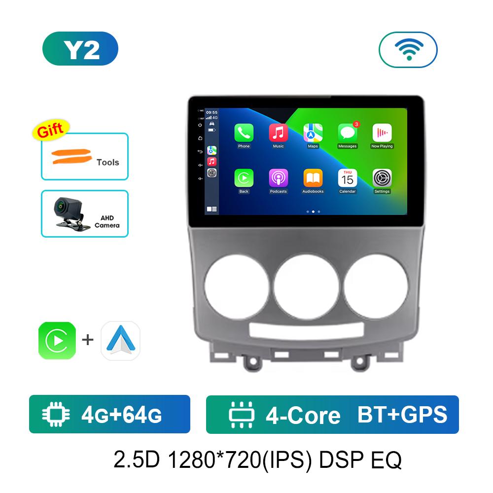 For Mazda 5 2005 - 2010 Carplay WiFi Android System Car Video Multimedia Player Navigation GPS Bluetooth Auto Tools Split Screen