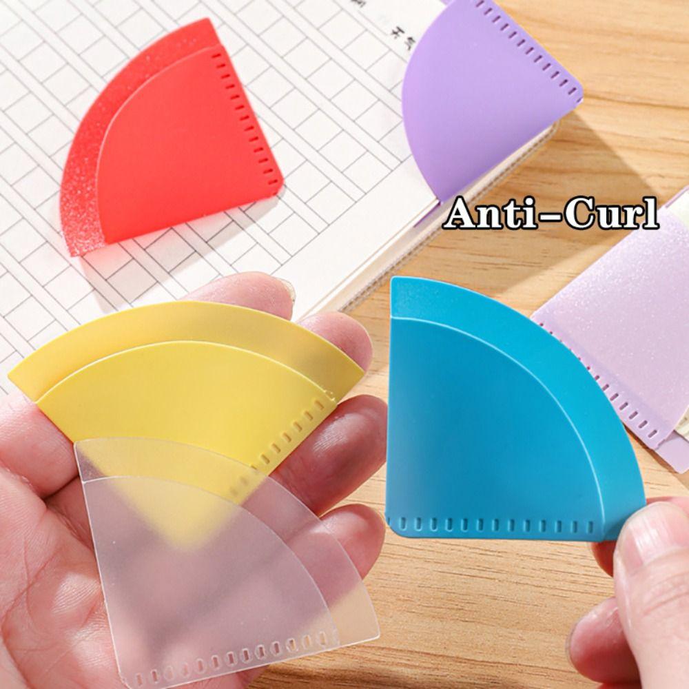 6pcs Fan-Shaped Page Corner Protector Anti-Curl Book Page Clips Simple Book Page Protector  Students