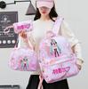 3Pcs/set Anime Hatsune Miku Printed Backpack Handbag Pencil Case for Teenager Student Bookbag Schoolbag Women Large Capacity Waterproof Travel Bag
