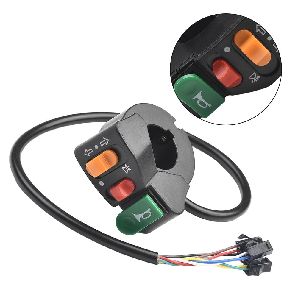 22mm Motorcycle Switch Accessories Black Button DC 12V