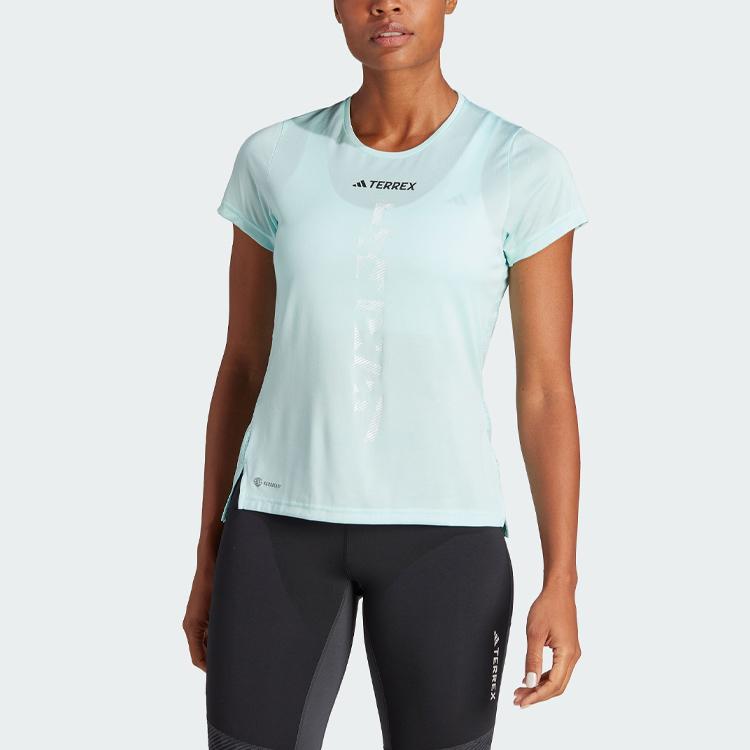 Adidas Agravic Trail Running Tee With Logo Print Women Tops Light-Green HZ6260