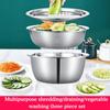 3 In 1 Multifunctional Steel Basin With Grater Washing Bowl Grater Strainer Slicer Ve L3K3