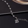 Stylish, Retro Silver Hollowed-out Five-petaled Plum Blossom Feet, Peach Heart Anklet
