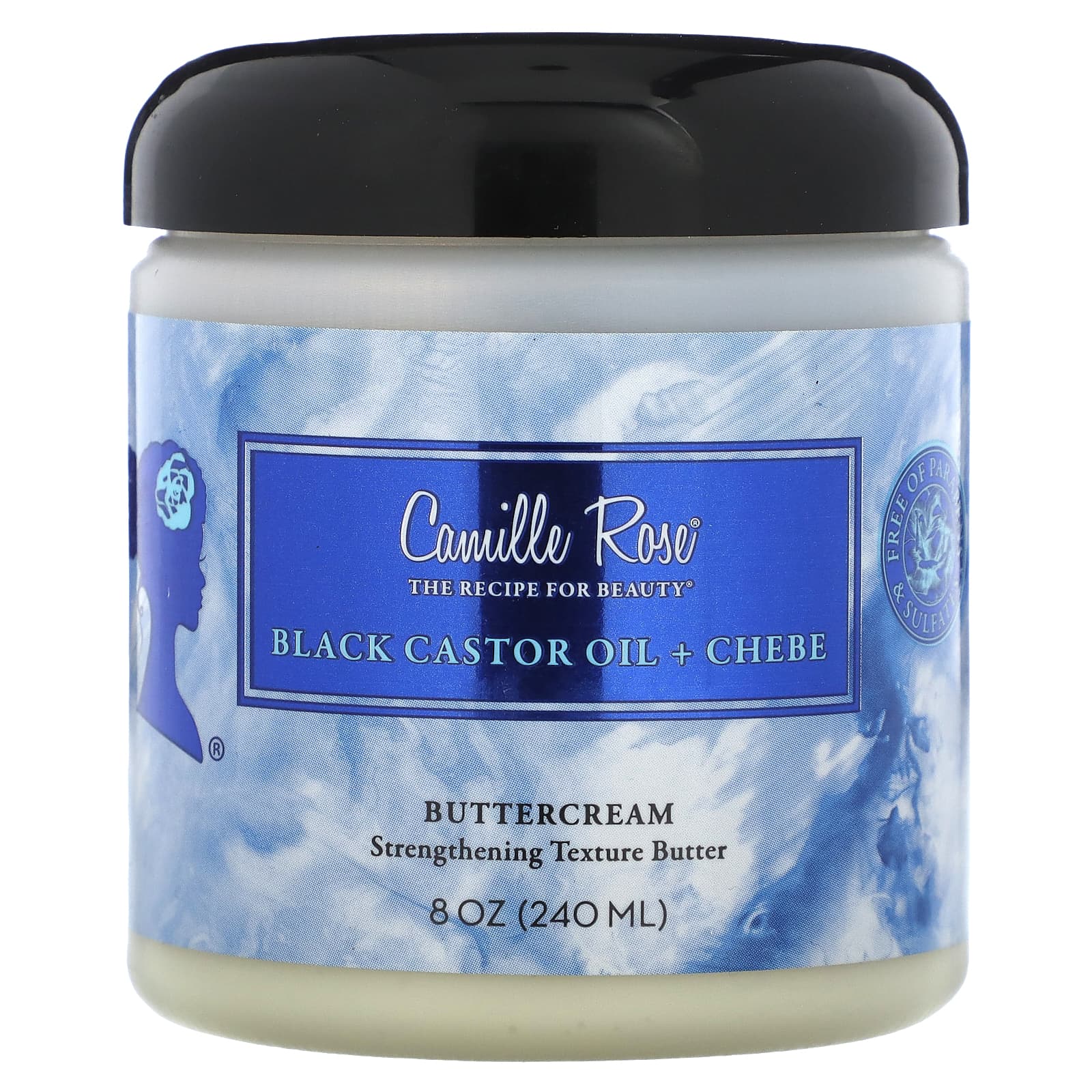 

Camille Rose, Black Castor Oil + Chebe, Butter Cream, 240 мл (8ос)