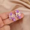 1pair Resin Fabric Fabric Flower Earring Pink Blue White Ear Accessories  Vacation Beach Daily