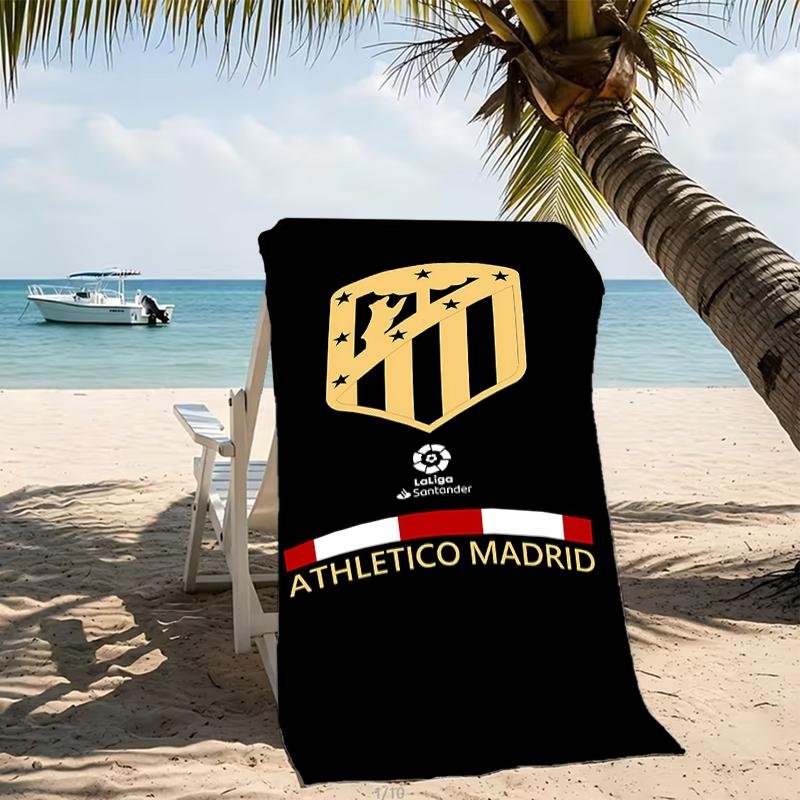 Beach Towel with Atlético Madrid logo Pattern - soft,absorbent,machine washable Lightweight&Modern,swimming,Travel Essentials