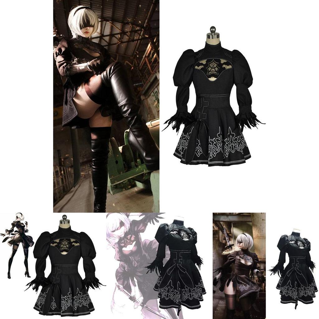 2b Yorha Nierautomata No 2 Heroine Cosplay Costume Dress With Eyepatch Glove