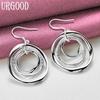 925 Sterling Silver Fashion Hoop Earrings Wedding Jewelry