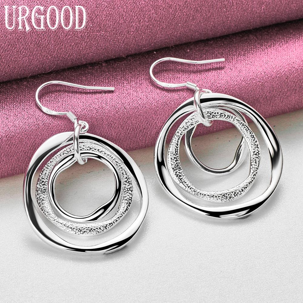 925 Sterling Silver Fashion Hoop Earrings Wedding Jewelry