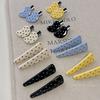 2Pcs Female Korean Simple Versatile Bangs Hair Clip Hairpin Cute Fresh Hair Accessories Cheese Yellow Polka Dot Duck Bill Clip