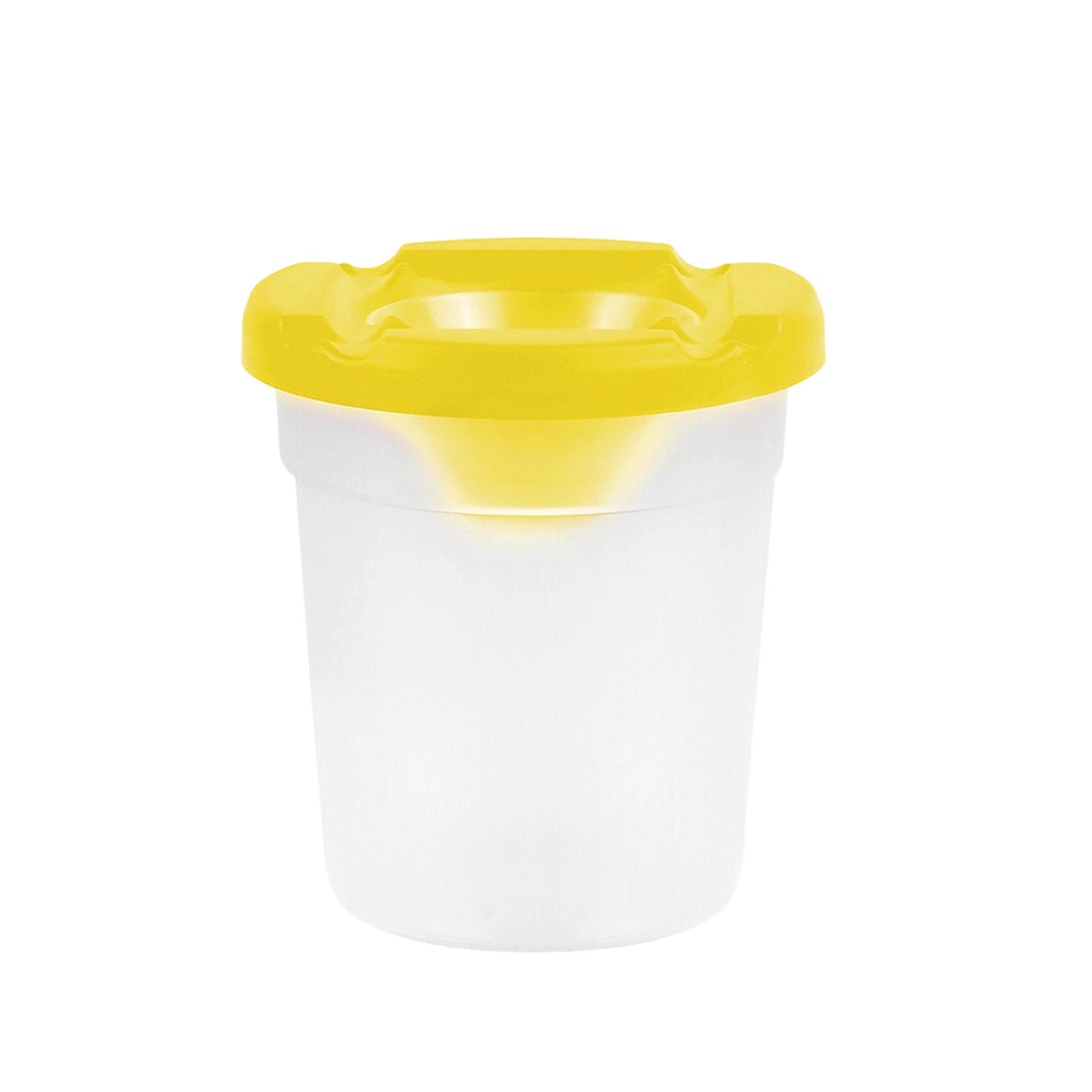 

Plastic Paint Water Cup for Art Students and Children with Spill Proof Lid Suitable for Painting and Mixing Water Based Colors Drawing and Craft Use One Size жёлтый