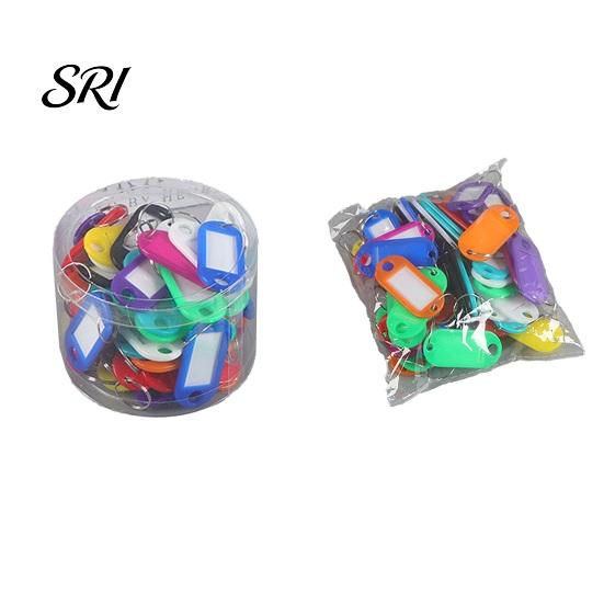 Property Management Key Tags 50Pcs Bright Colors Plastic Waterproof Writable Hotel Oil-resistant Organizer with Detachable Metal Rings Crack-resistant