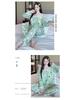 Yellow Sweet Princess Long Pajamas with Chest Pad - Korean Cloud Cotton, Plus Size, Spring/Autumn Style