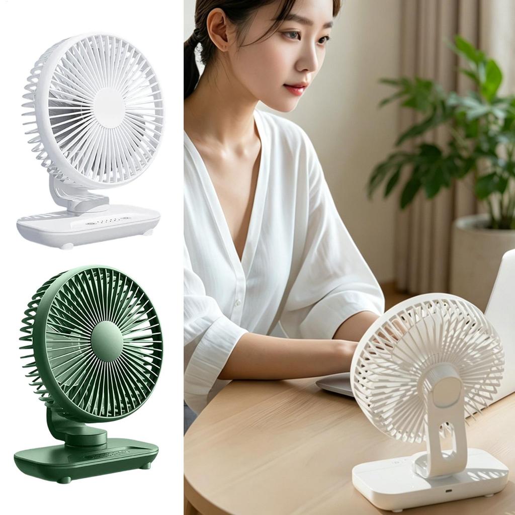 2000mAh Rechargeable Oscillating Fan, 5-Speed Cordless Desk Fan, Portable Small Table Fan for Home Bedroom Living Room Office