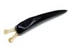 Snail Gua Sha, Natural Cow Horn Gua Sha Stick, Dual-Use for Facial and Acupressure, Instructions Included, Black Cow Horn, Type 2