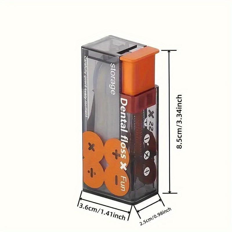 Mini Floss Storage Box, Pop-Up Dental Floss Dispenser with 10 Floss, Portable Toothpick Box, Interdental Floss Stick Storage Box
